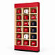 Retail ball cap wall display cabinet with adjustable shelves for baseball hats