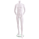 Male Mannequin - Headless, Arms Behind Back features a matte white finish and includes a round tempered glass base with calf support rod. Dimensions: Height: 65