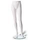 Female trouser form made from durable fiberglass with an abstract foot that has a removable heel. Form has calf and foot fittings. Form wears size 8-10 and measures 46 inches tall. Waist is 28-3/4