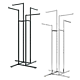 4-Way Adjustable Garment Rack with four independently adjustable 16-inch straight arms in Matte Black or Chrome