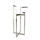 Space Saver 4-Way Garment Rack with four adjustable 16-inch straight rectangular tubing arms and folding Chrome frame