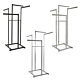 4-Way High Capacity Garment Rack with four adjustable 22-inch straight arms, available in Matte Black, Chrome and Satin Chrome