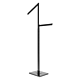 Matte Black 2-Way Adjustable Garment Rack with one 16-inch straight arm and one 18-inch slant arm with 8 cube stops