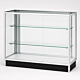 Extra View retail showcase with tempered glass, adjustable shelves and Silver or Black aluminum frame