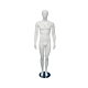 Mike Headless Male Mannequin – Gloss Black (Egg Head, Straight Leg Pose)

