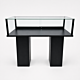 Black Jewelry/Museum Sit Down Display Case. Features: Pull Out Tray with Lock, Tempered Glass Top and Sides- 3/8