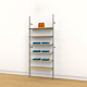 Palo Retail Shelving Display Unit for 4 Wood or Glass Shelves |1 Section