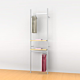 Palo Retail Clothing Display Unit for 2 Shelves with 2 Rectangular 24″ Hanging Rails, 1 Faceout, 1 Section