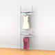 Palo Retail Clothing Display Unit for 2 Shelves with 2 Rectangular 24″ Hanging Rails, 1 Faceout, 1 Section