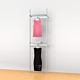 Palo Retail Clothing Display Unit for 2 Shelves with 2 Rectangular 24″ Hanging Rails, 1 Faceout, 1 Section
