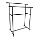 Matte Black Industrial Pipeline Double Bar Rack