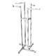 4-Way Adjustable Clothing Rack with four 16-inch straight arms available in Chrome, Matte Black and Raw Steel
