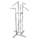 4-Way Adjustable Clothing Rack with two 8-cube slant arms and two 16-inch straight arms in Chrome or Raw Steel