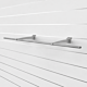 48″ Slatwall Hanging Rail Tube with Stoppers and Brackets, Silver Frost Finish. Fit all standard slatwall panels.  