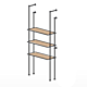 Floor to Wall Tube Kit for 3 Wood Shelves