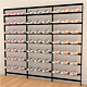 Chic Black Vertik Wall Mounted Retail Display With 63 Shoe Displayers |3-Sections | 38″ Wide