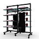 Vertik Retail Clothing and Shelving Stand for 10 Shelves and 2 Faceouts | 2-Sections|Chic Black.  Setting Dimensions: 52