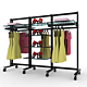 Retail Clothing and Shelving Vertik Stand for 8 Shelves and 5 Hanging Rails | 3-Sections Chic Black