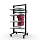 Vertik 26″ Retail Clothing and Shelving Stand for 5 Shelves w/1 Hanging Rail | 1-Section. Chic Black.  Setting Dimensions: 26