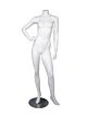 Gloss White Female Headless Mannequin 3.  Left Hand on Hip, Left Leg Sideway