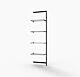 Vertik Wall Mounted Retail Display Shelf Unit, For 4 Shelves, 14″-16″D | Chic Black, Extension, 1-Section