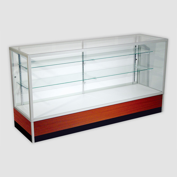 Glass Display Case With Aluminum Frame Full Vision 48 x 38 x20 -  Inch---Unassembled